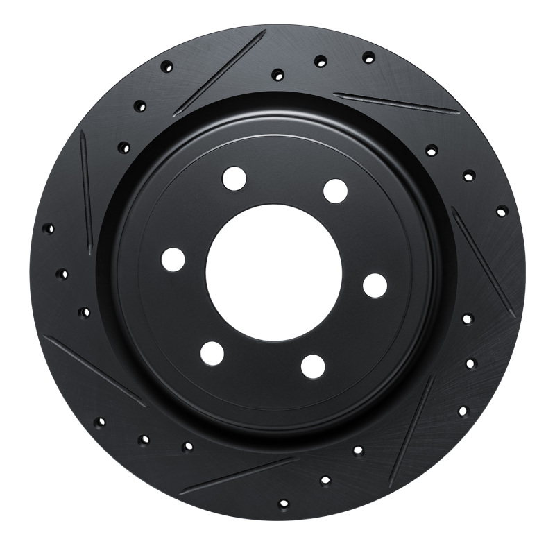 Ford F-150 Brake Rotor (1) - Rear Left - R1 Concepts - Drilled & Slotted - Black - `21-`25